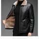 Hengyuanxiang leather jacket men's 2025 winter new velvet thickened jacket business casual cold-proof warm fur collar jacket men's clothing