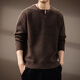 Chaotishi high-end American retro Henry collar men's sweater autumn and winter new fashion brand loose lazy style casual sweater for men brown S 90-115Jin Jin equals 0.5 kg