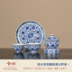 Xi Yuanji Blue and White Porcelain Kung Fu Tea Set Chinese Tea Making Household Ceramic Cover Bowl Tea Cup 2025 New Antique Blue and White Porcelain Lotus Five-piece Set