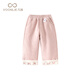Fanlie VOONLIE Girls' Pants Winter Wear 2025 New Style Children's Casual Outer Pants Baby Girl Warm Plush Straight Pants Pink 90 cm