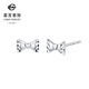 Caibai Jewelry Platinum Earrings Pt950 Platinum Fashion Small Faceted Bow Sweet Earrings Price BJ Platinum Earrings About 0.54g