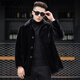 MONZO international first-line brand autumn and winter imitation mink coat mid-length men's lapel button style mink coat imitation mink black lapel zipper style S 90-105Jin Jin equals 0.5 kg