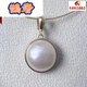 Queshe 16-17 o'clock seawater maple pearl buckle pendant S925 silver simple and exquisite white 18.5-20 buckle gold pendant