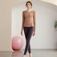 Sporn yoga clothing women's suit autumn and winter long-sleeved Pilates top professional fitness clothing slimming temperament sports training clothing pink top + gray leg shaping pants (two-piece set) M 90-100Jin Jin equals 0.5 kg