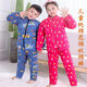儿童手工纯棉花棉袄女宝宝冬季大中童棉衣服内胆小孩加厚棉裤套装 灰色恐龙图案 100 100码建议身高95100CM