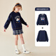 Disney girls sweatshirt autumn and winter velvet thickened Zootopia style top girls pullover navy blue 140