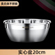 Fat Donglai's same style stainless steel soup basin, vegetable basin, egg beater basin, kitchen large, small and basin, thickened food-grade cooking basin, 20cm extra thick solid basin