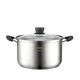 Made in Tokyo, 304 stainless steel soup pot, instant noodle pot, household, straight body, anti-spill, large capacity, universal induction cooker 24cm