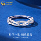 China Gold (CHINA GOLD) PT950 platinum blue silk ring for men and women platinum couple ring Valentine's Day birthday gift for girlfriend and wife Platinum blue silk ring - women's model about 1.9g