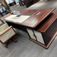 Solid wood executive desk new Chinese style boss desk office simple modern chairman president desk and chair combination 2.2 meters desk (ebony wood)