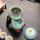 Xiyuanji Forbidden City Cultural and Creative Tea Set High-end Housewarming and Retirement Souvenirs for Elders, Friends, Dads, Men’s Birthday Gifts My Tea Set 11-piece Forbidden City Shaoque-Kiln Green Shunsui Gift Box