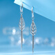 Luxury Pearl PT950 platinum earrings fashionable willow leaf tassel platinum earrings 3.54g