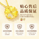 Lao Fengxiang gilt four-leaf clover silver necklace women's light luxury pendant jewelry Valentine's Day birthday gift for girlfriend and wife
