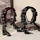 Mist-added Donggong headband wide-brimmed hair seam three-dimensional flower braided velvet hair accessory tassel sparkling diamond exotic style pressed headband Donggong black