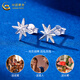China Gold (CHINA GOLD) PT950 platinum star earrings for women, high-end star shine, Valentine's Day birthday gift for girlfriend and wife, platinum star earrings, about 1.7g
