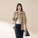 Eifini (eifini) Eifini classic micro-wide anti-wrinkle one-hand-length windbreaker for women 2025 autumn new Barn style commuter temperament coat Khaki S 80-110Jin Jin is equal to 0.5 kg
