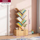 Solid wood bookshelf floor-standing wall storage shelf living room home simple creative tree-shaped student bedroom layered shelf main picture 8-layer pastoral oak color high 100cm