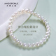 Angel's Tears Freshwater Pearl Bracelet, Nearly Perfect Round, Strong Light, Versatile Stretch Cord Bracelet, Stackable, Great Gift for Girlfriend, Best Friend