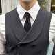 Jingchen Green Fruit Collar Vest Men's Suit Wedding Groomsmen Groomsmen Suit Vest Vest Waist Double Breasted Suit Jacket Medium Gray_Single Vest 3XL_Recommended 165Jin Jin is equal to within 0.5kg
