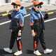 Three-piece set Monkey Brother Children's Clothing Boys' Velvet Suit Winter Clothes New Thickened Medium and Large Children's Winter Vest + Sweatshirt + Casual Pants Boys Student Three-piece Set 3-15 Years Old Trendy Off-White 140 (Recommended Height Around 130CM)