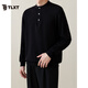 TLXT International first-line brand autumn and winter men's new style 2025 Henry collar simple sweater men's casual commuting sweater half black M