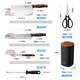 Wang Mazi kitchen knife set, complete set of 6 pieces of knives, carbonized beech wood handle, kitchen household bone cutting, vegetable peeling, fruit knife, scissors, sharpening stick