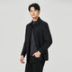 Lilan Men's Wool Coat Men's Medium Long Lapel Sheep Wool Coat Winter Warm Business Men's Coat Black (24DYR2011Y) XL 175/92A