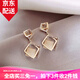 Idel Geometric Earrings Women's High-end Earrings 2025 New Trendy Korean Internet Celebrity Earrings Full Diamond Geometric Cat's Eye Earrings E1092