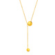 Beijing Gold Trading Center Co., Ltd. 18k gold gold necklace round ball beads tassel clavicle chain necklace birthday Valentine's Day gift for girlfriend and wife about 1g