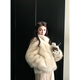 COCO LIMITED dinner party daughter imported from Finland sagafurs two-color smudge-dyed fox fur stand-up collar smudge-dyed gilt white pre-sale M