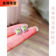 Jinwei natural peridot earrings 925 silver inlaid with 925 silver electroplated platinum 4*6mm commuter gift for girlfriend