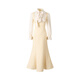 Wuyan Yihe Anne Romance French Romantic Sheep Wool Fragrance Fake Two-piece Dress Dress Ready S