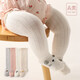 Long-staple cotton does not tighten the legs. Baby stockings over the knee, autumn and winter, 0-3 months, long-leg socks, fungus edge, spring and autumn, khaki + white + gray, 3 pairs, 0-1 years old
