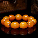 Italian old beeswax date bead bracelet, European return optimized non-natural amber bracelet, light luxury gift for men and women, men's 18mm-19mm (approximately 42 grams with certificate)