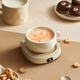 OIDIRE (Odd) Heating Coaster Constant Temperature Coaster Insulation Coaster Heating Cup Constant Temperature Cup Milk Warmer Insulation Base Tea Coaster Health Cup Warm Cup Adjustable Temperature Smart 0.35L - White Supreme Model with Water Cup + Straw