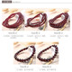 Burgundy garnet beads loose beads DIY jewelry accessories women's bracelet bracelet for girlfriend birthday gift festival 10A quality about 4mm 50 pieces gift box elastic rope