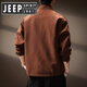 JEEP SPIRIT Jeep High-end Jacket Men's 2025 Autumn and Winter New Japanese Retro Trendy Brand Plaid Stand Collar Loose Jacket Men Red M 100-120Jin Jin is equal to 0.5 kg