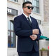 Luo Meng plus size suit men's suit plus fat plus fat business formal suit jacket wedding black loose spring and autumn new style two-button pure black single suit jacket + tie no trousers four seasons 6XL /200 recommended 205-225Jin Jin equals 0.5 kg