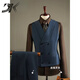 DK brand men's suit men's spring and autumn high-end business casual formal suit wedding dress three-piece set Glacier Blue (suit + trousers) M