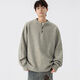 My Speed (WOOD SOON) Henry Collar Sweater Men's Autumn and Winter American Old Money Style Warm Knitted Sweater Loose Basics Bottoming Shirt Top Off-White XL