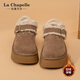 La Chapelle thick-soled snow boots for women in winter new style plus velvet Birkenstock shoes retro all-match thickened warm cotton shoes khaki 38