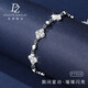 Duozun pt950 genuine platinum bracelet for women platinum laser four-leaf clover bracelet new hand jewelry niche birthday gift 7.75g/length 16-19cm adjustable