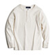 Maden workwear American retro heavyweight waffle henley shirt Ami khaki inner bottoming long-sleeved T-shirt men's spring off-white S