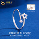 CHINA GOLD PT950 Platinum Star Track Ring Women's Exquisite Star Ring Valentine's Day Birthday Gift for Girlfriend Platinum Star Track Ring About 2g