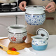 Jiuxia lard jar ceramic non-porous high temperature resistant kitchen household chili jar old-fashioned oil jar sealed salt jar chili jar non-porous double ears blue and white 1800ml
