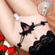 Universal large size pearl underwear, enlarged one lace thong t-le vagina large particle necklace with pearls 118 black M size recommended 80-120 Jin Jin is equal to 0.5 kg