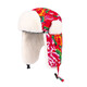 Winter Northeastern big flower coat parent-child warm hat ear protection hat national trend flying hat warm scarf men and women Lei Feng hat Northeastern - red