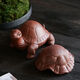 Tea Pet Lucky Turtle Purple Sand Turtle Tea Leak Filter Integrated Desktop Water Separator Ceramic Ornament Style Twenty-Four Treasures (Purple Clay Circle)