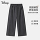 Disney Children's Autumn and Winter Wide Leg Pants Girls' Straight Pants Plus Velvet Thickened Women's Pants PBZPL3146 Dark Gray 160