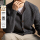 100% wool winter thickened men's cardigan button cardigan pocket 5108 dark gray XL
